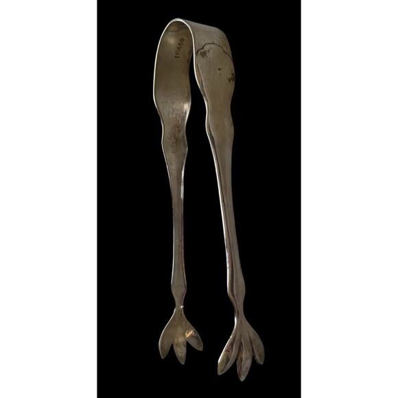 B &P EPNS Silverplate Bird Claw Ice Serving Tongs Sugar Cube 16459 Antique - Picture 8 of 9